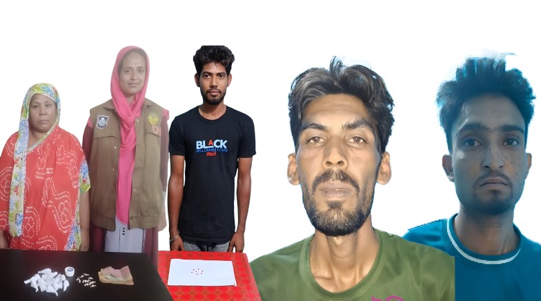 রাজশাহীতে আরএমপি'র মাদকবিরোধী অভিযানে নারীসহ ৪ জন মাদক ব্যবসায়ী গ্রেপ্তার; ইয়াবা, গাঁজা ও ট্যাপেন্টাডল ট্যাবলেট উদ্ধার