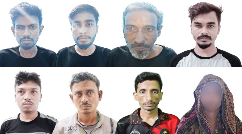 রাজশাহীতে আরএমপি’র মাদকবিরোধী অভিযানে নারীসহ ৮ মাদক ব্যবসায়ী গ্রেপ্তার; ট্যাপেন্টাডল, ইয়াবা ট্যাবলেট এবং গাঁজা উদ্ধার
